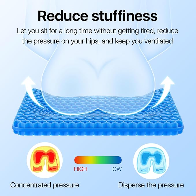 Cool Gel Seat Cushion, Breathable Comfort
